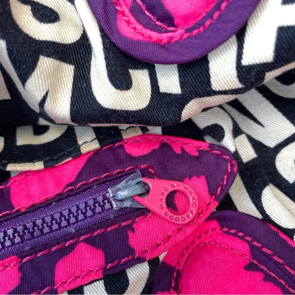 2010 Marc by Marc Jacobs Pink Quilted Heart-Print Nylon Tote - Picture 3 of 11